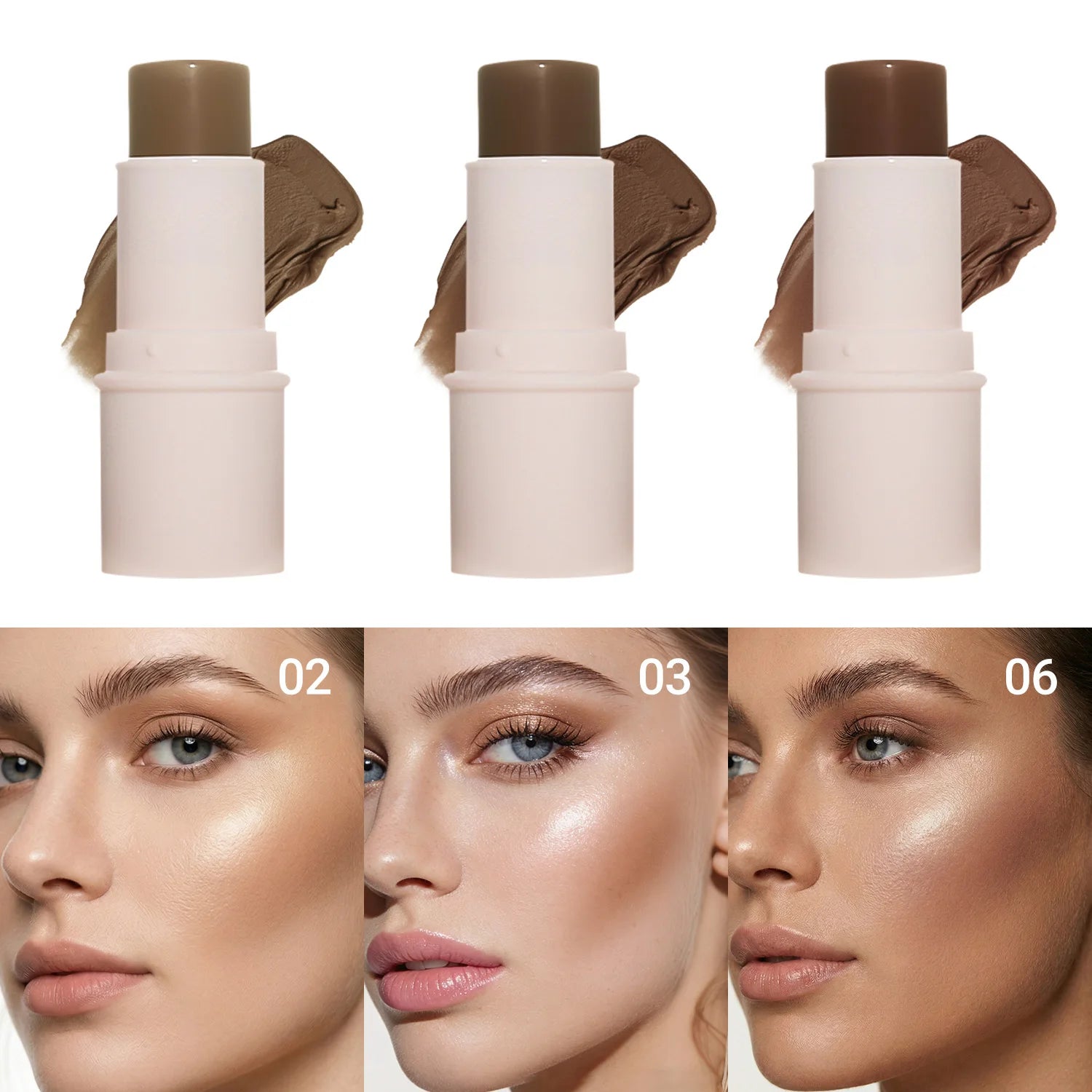 LANGMANNI Tri-Color Multi-Functional Face Brightening Contour Stick