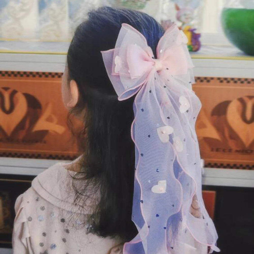 Mesh Bow Hair Accessory Children's Sweet Princess Hair Clip Girl's