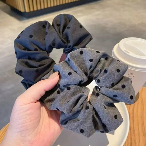 Premium Heart Polka Dot Bow Hair Ties for Women Korean Style Soft