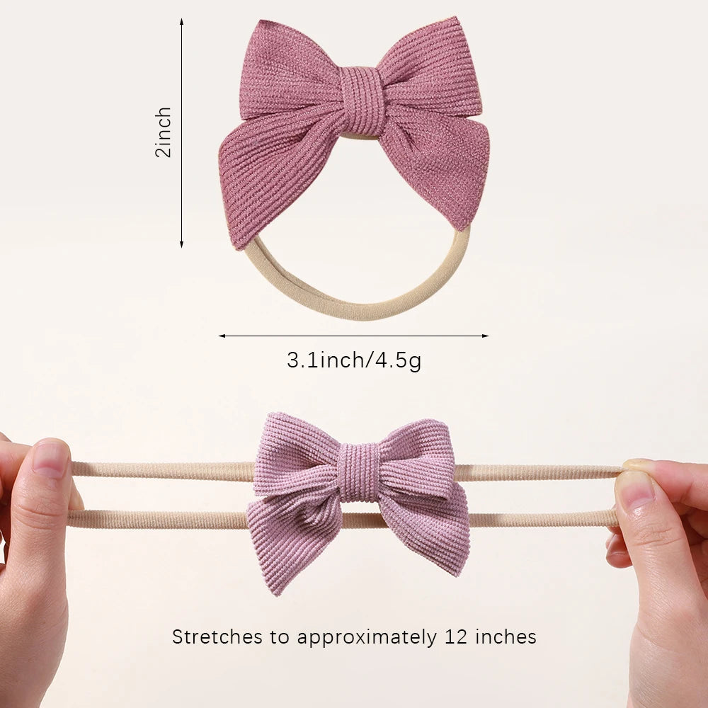 5Pcs/Set Baby Elastic Headband Newborn Flower Lace Bowknot Nylon Hair