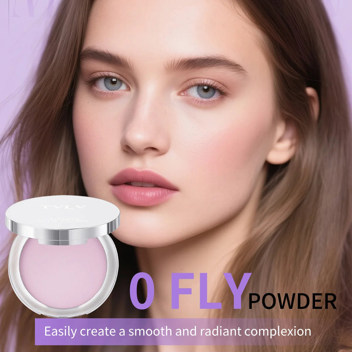 Lavender Pressed Powder Matte Powder Lasting Oil Control Full Coverage