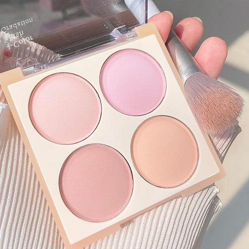 Vibrant Girl Ice Cream Four-Color Blush; Brightening, Natural Bare