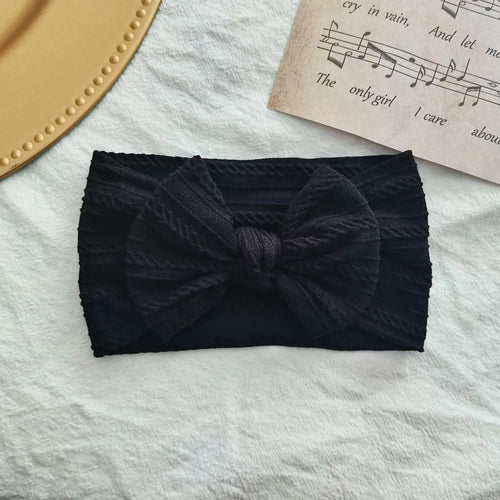 1/3Pcs Solid Color Baby Headband Bow Children Hair Band Elastic Nylon