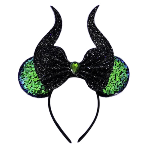 2023 New Style Mickey Minnie Ear Headband Sequin Bows Girl Adult Kids