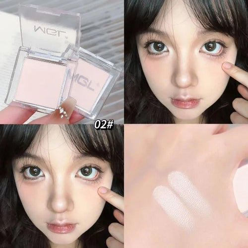 Matte Highlighter Powder Eyeshadow Palette White Long Lasting Natural