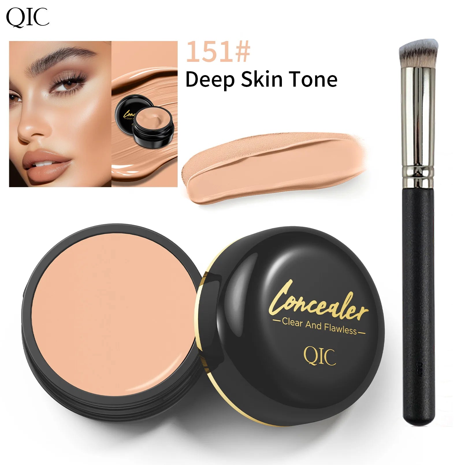 Anti-cernes et crème contour hydratants éclaircissants - Couvrance complète, longue tenue, correcteur pour un maquillage parfait