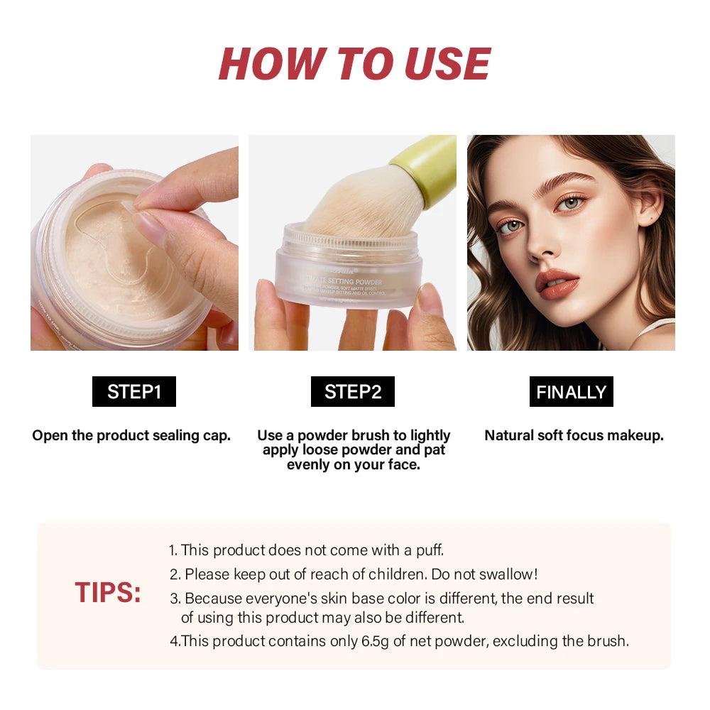 Setting Powder long-Lasting Matte Pink Finish Oil Control Makeup