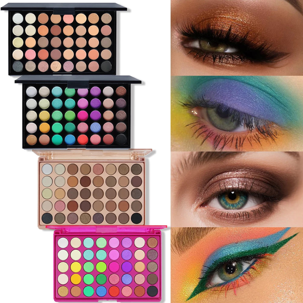 POPFEEL 40 Color Earth Tones &Rainbow Shades Eyeshadow Palette