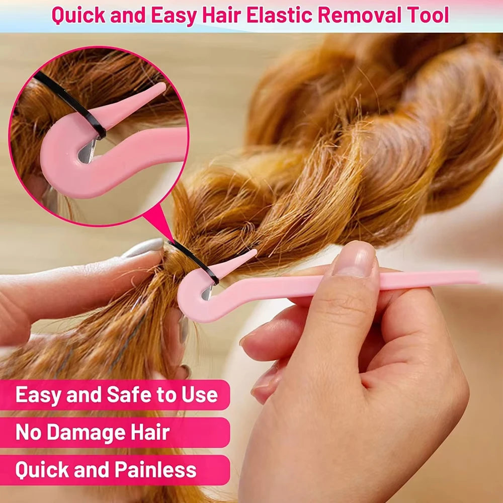 2/4/6/8Pcs Disposable Elastic Hair Band Cutter Girls Women Ponytail