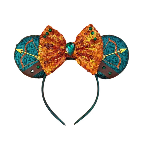 2023 New Style Mickey Minnie Ear Headband Sequin Bows Girl Adult Kids