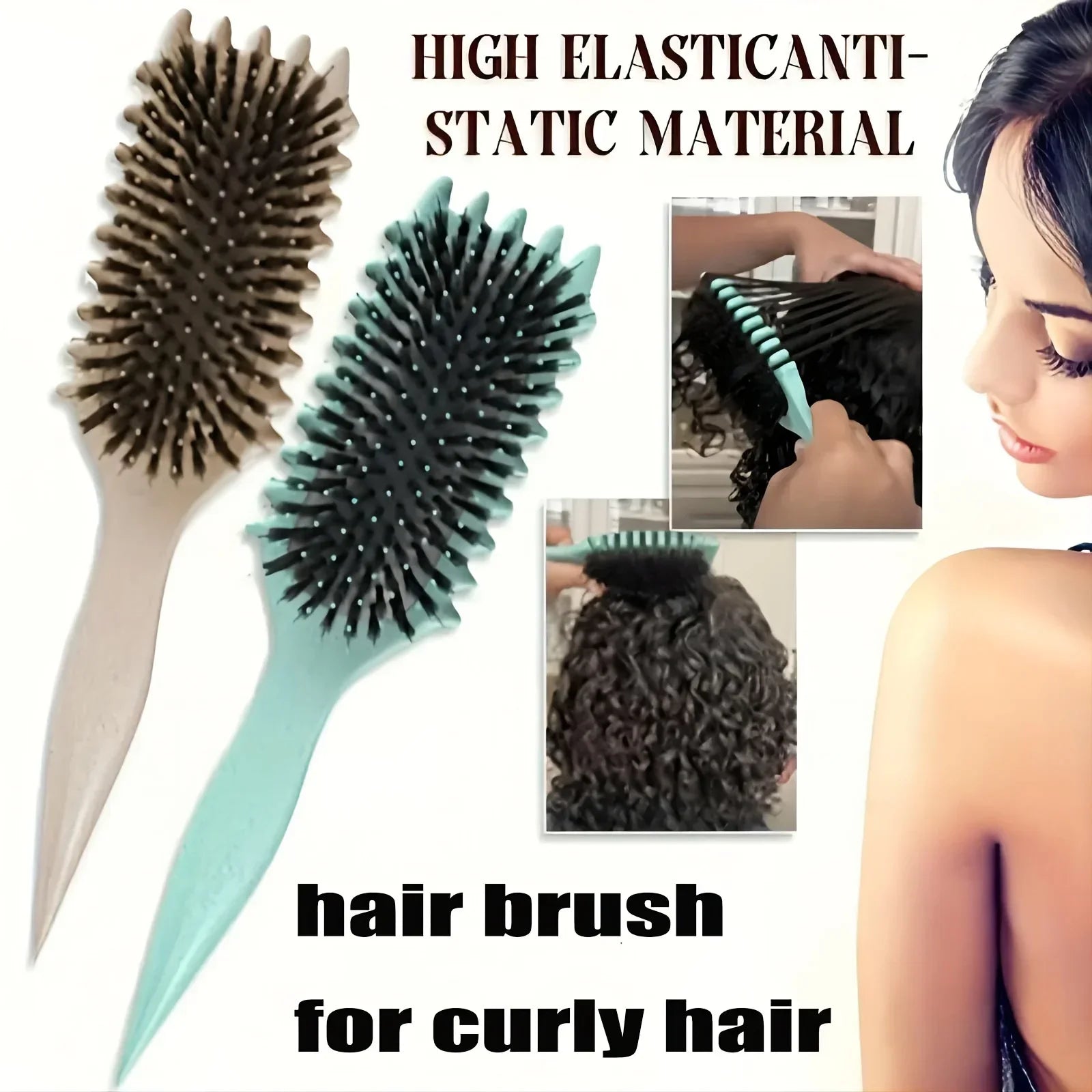 Professional Curl Defining Brush Candy Comb for Perfect Curls-Gentle