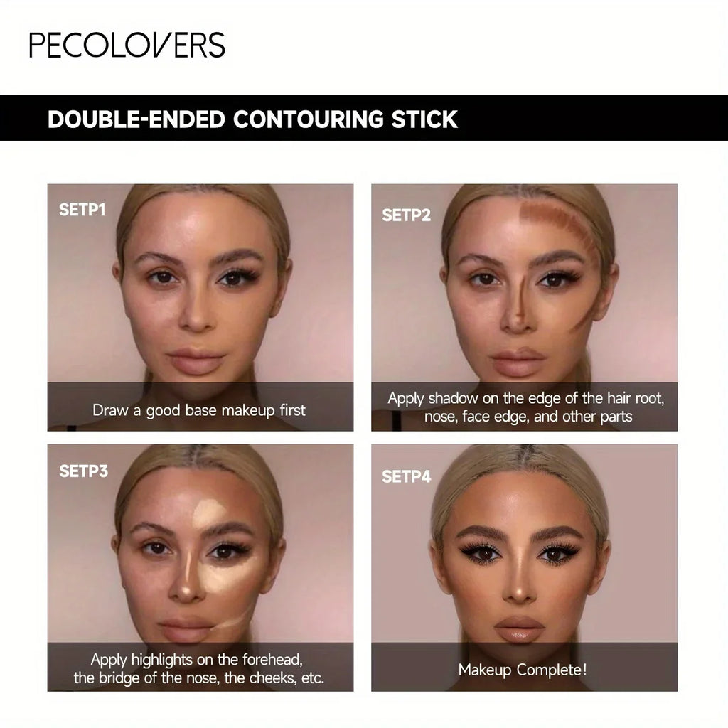 Double Head Highlight Pen Face Make Up Liquid Waterproof Contouring