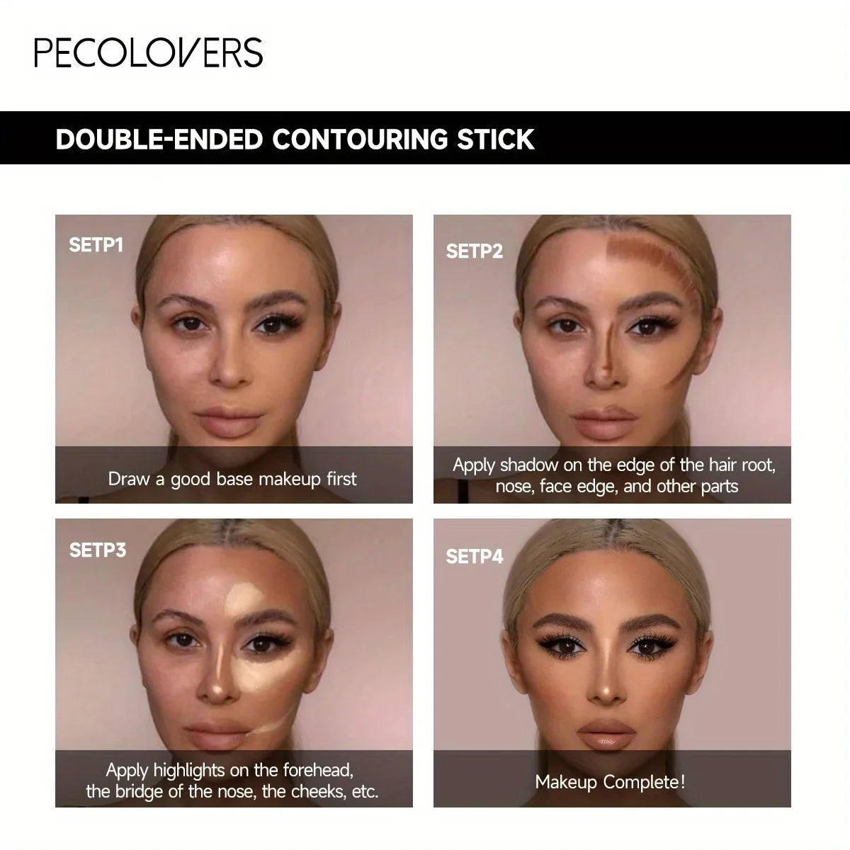 Double Head Highlight Pen Face Make Up Liquid Waterproof Contouring