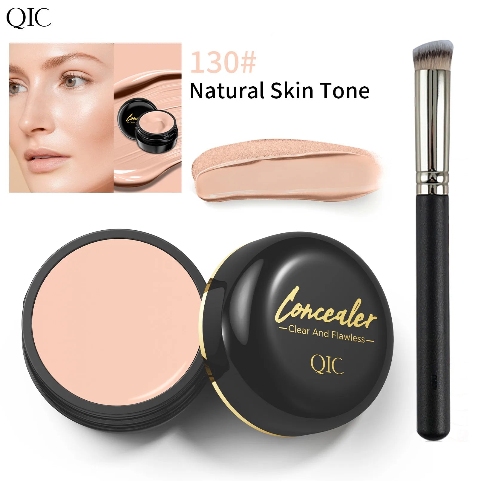 Anti-cernes et crème contour hydratants éclaircissants - Couvrance complète, longue tenue, correcteur pour un maquillage parfait