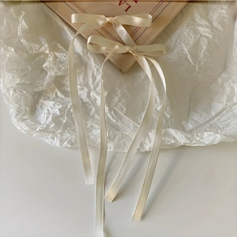 4PCS Women Sweet Ballet Style Double Bow Ribbon Hair Clips Cute Trendy