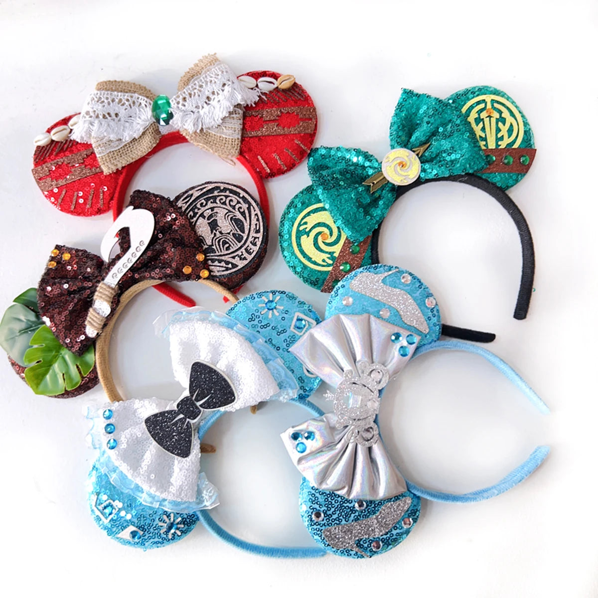 2023 New Style Mickey Minnie Ear Headband Sequin Bows Girl Adult Kids