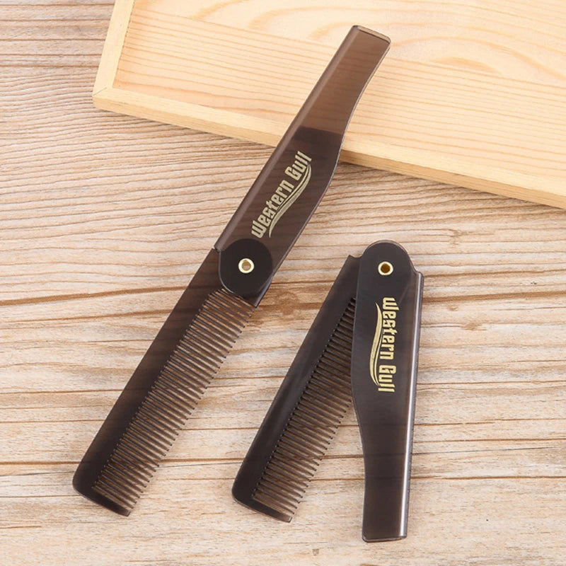 Portable Foldable Pocket Combs Oil Head Plastic Beard Combs Hair