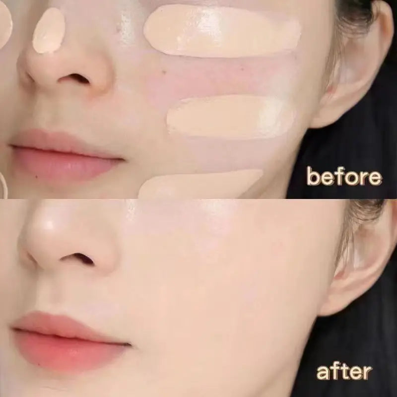 Liquid foundation naturally covers flaws without sticking powder,
