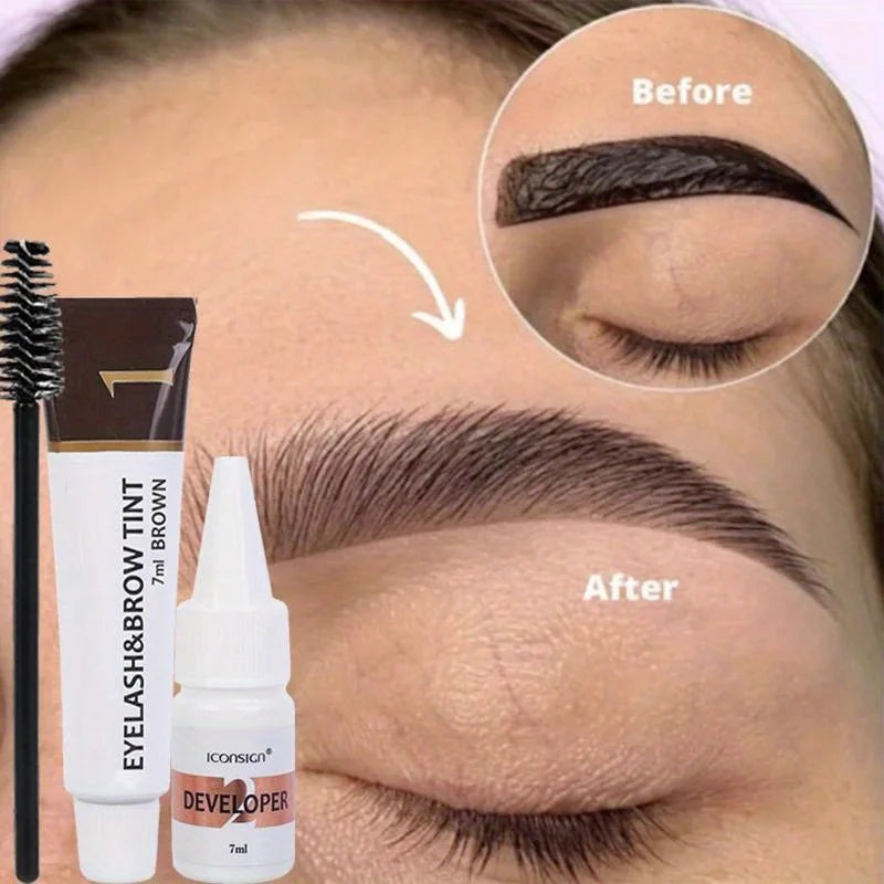 2 in 1 Eyelash and Eyebrow Tinting Kit, Professional Beauty Makeup