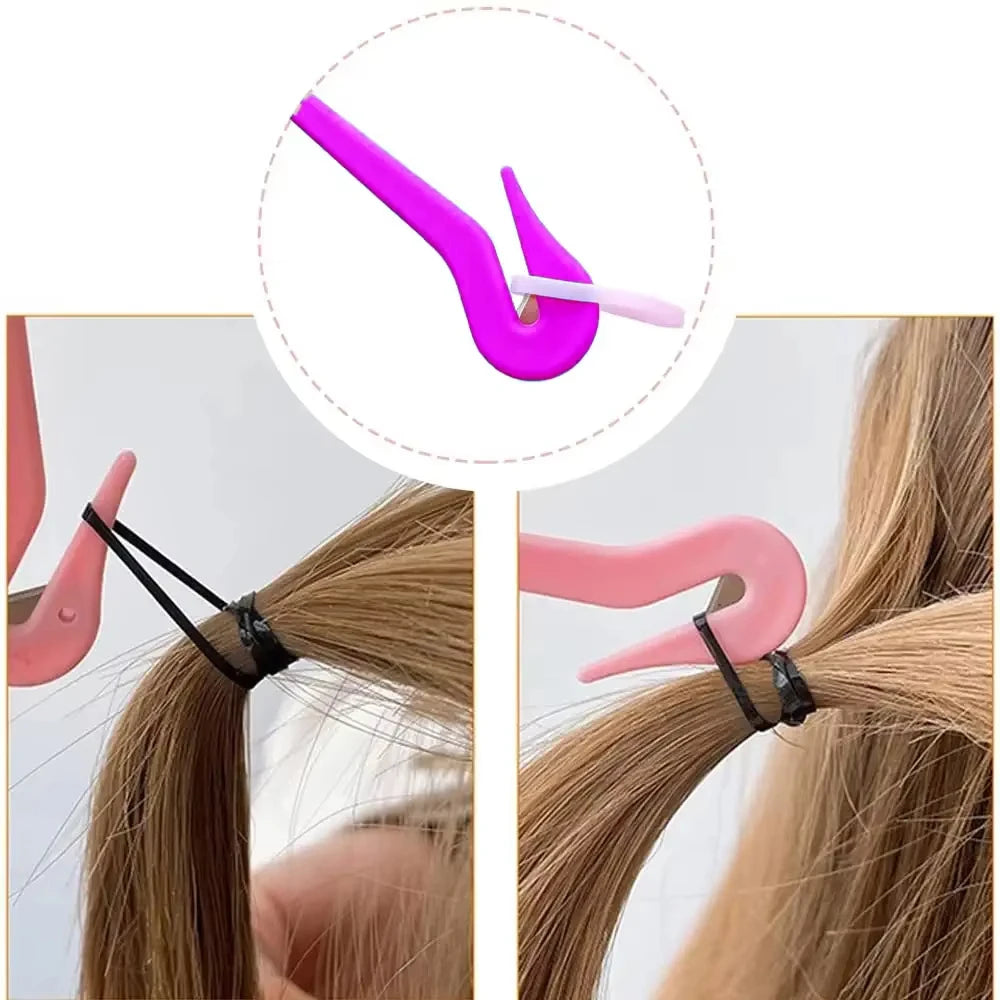 2/4/6/8Pcs Disposable Elastic Hair Band Cutter Girls Women Ponytail
