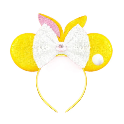 2023 New Style Mickey Minnie Ear Headband Sequin Bows Girl Adult Kids