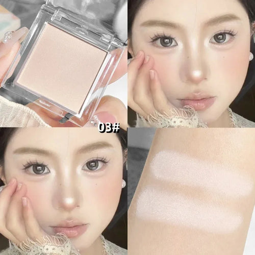 Matte Highlighter Powder Eyeshadow Palette White Long Lasting Natural