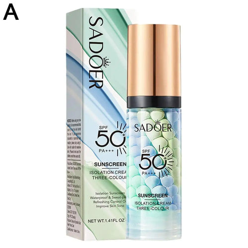Face Makeup Primer Tri-color Cream Contour Color Isolation Waterproof