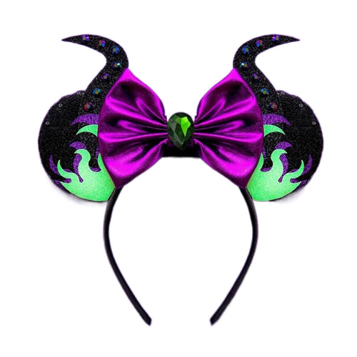 2023 New Style Mickey Minnie Ear Headband Sequin Bows Girl Adult Kids