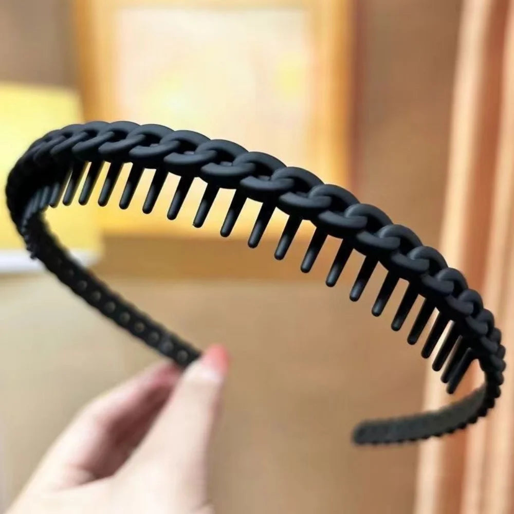1/2 Pcs Fashion Simple Frosted Toothed Anti Slip Headbands For Women