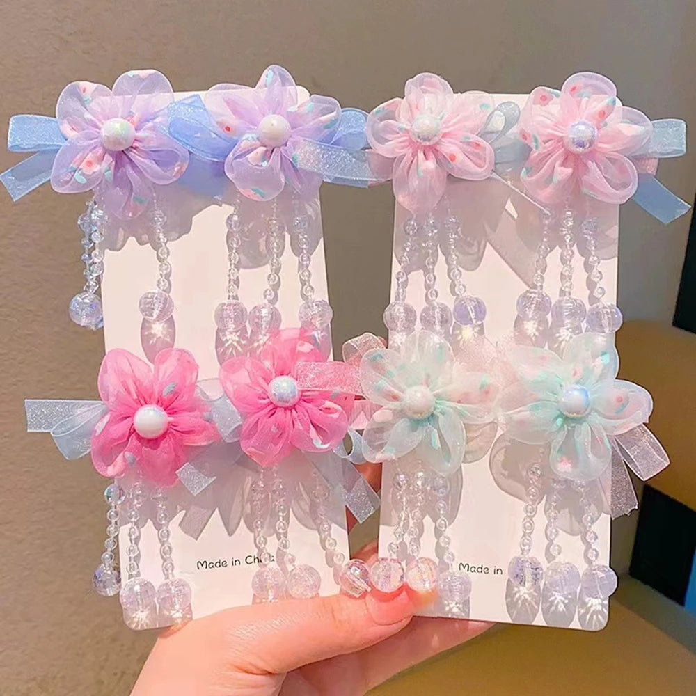 Children's Hanfu Headdress Flower Tassel Ancient Style Clip Hair