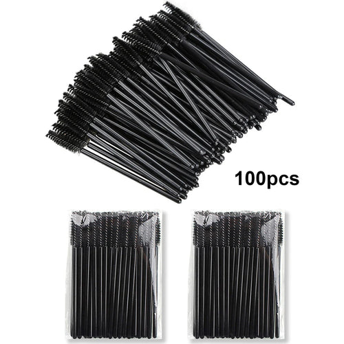 100pcs Disposable Eyelash Brushes Spoolies Micro Lash Mascara Wands