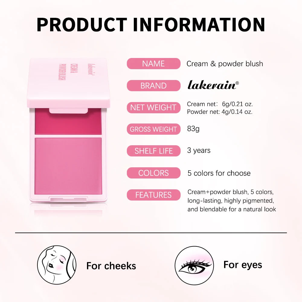 Blush Juvia's Cream Powder Matte Blush Makeup Rose Pan Long-lasting