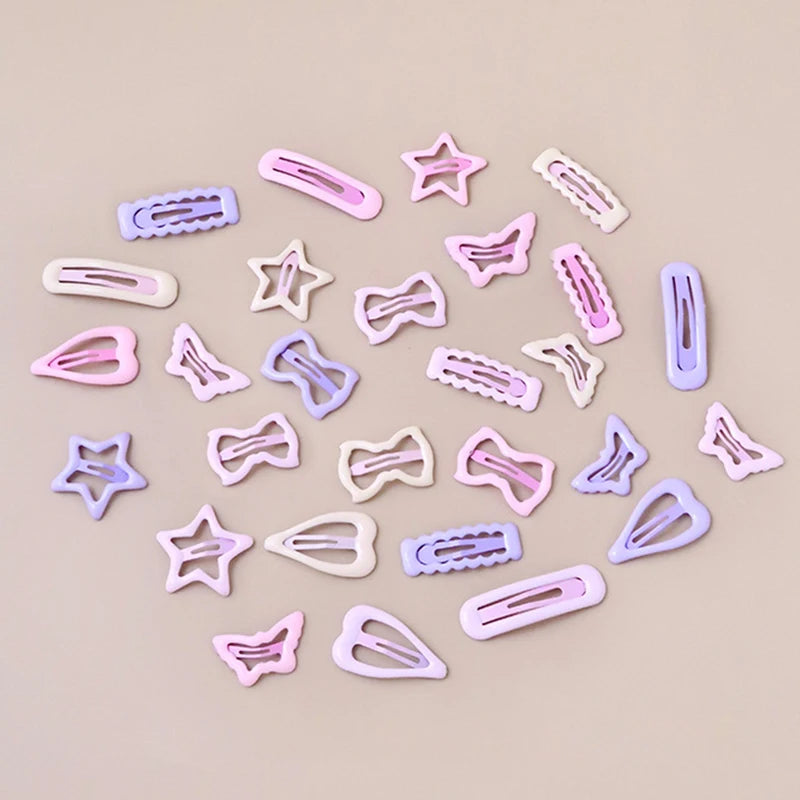 30/50Pcs Gentle Soft Star Hair Clips Set Non-Pull Barrettes for Baby