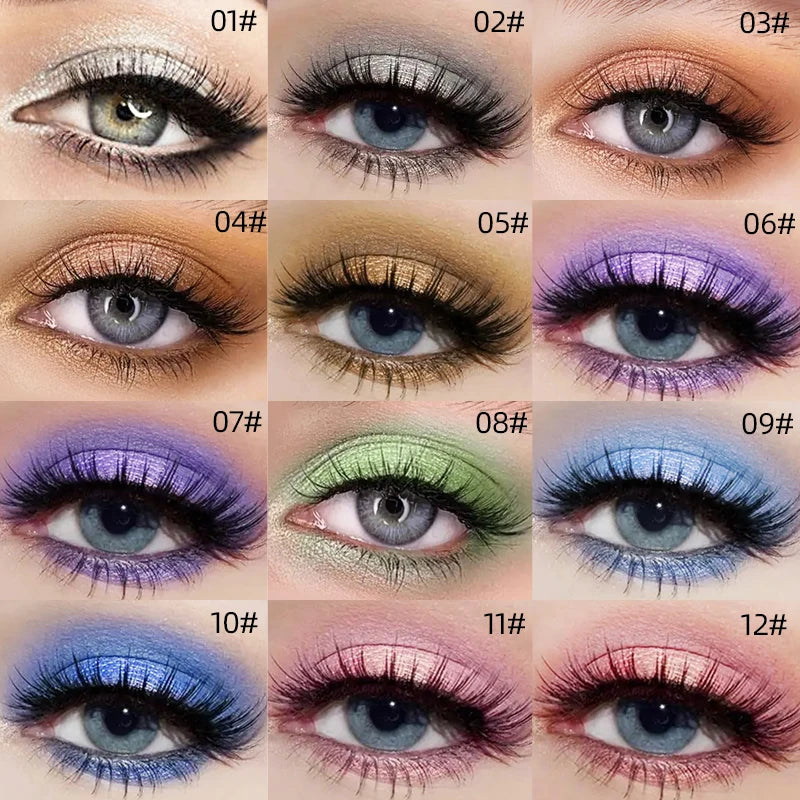 13-Shade Waterproof Liquid Eyeshadow Palette - High Shine