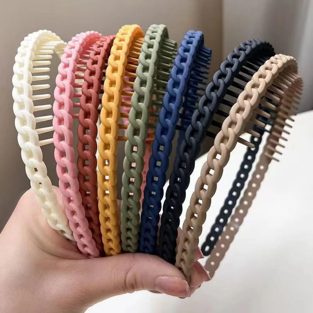 1/2 Pcs Fashion Simple Frosted Toothed Anti Slip Headbands For Women