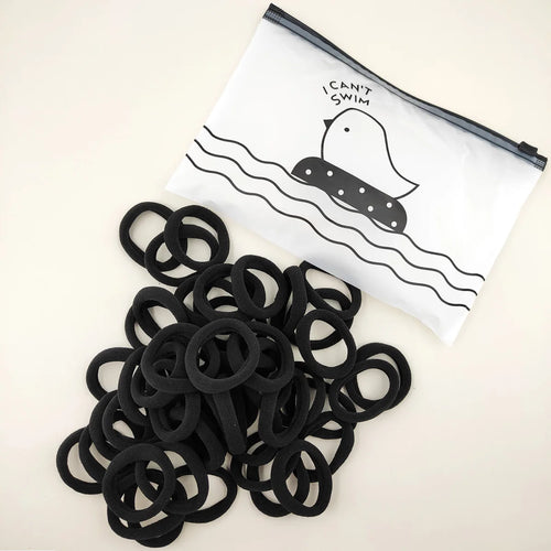 50pcs Black Hair Bands for Women Girls Hairband High Elastic Rubber