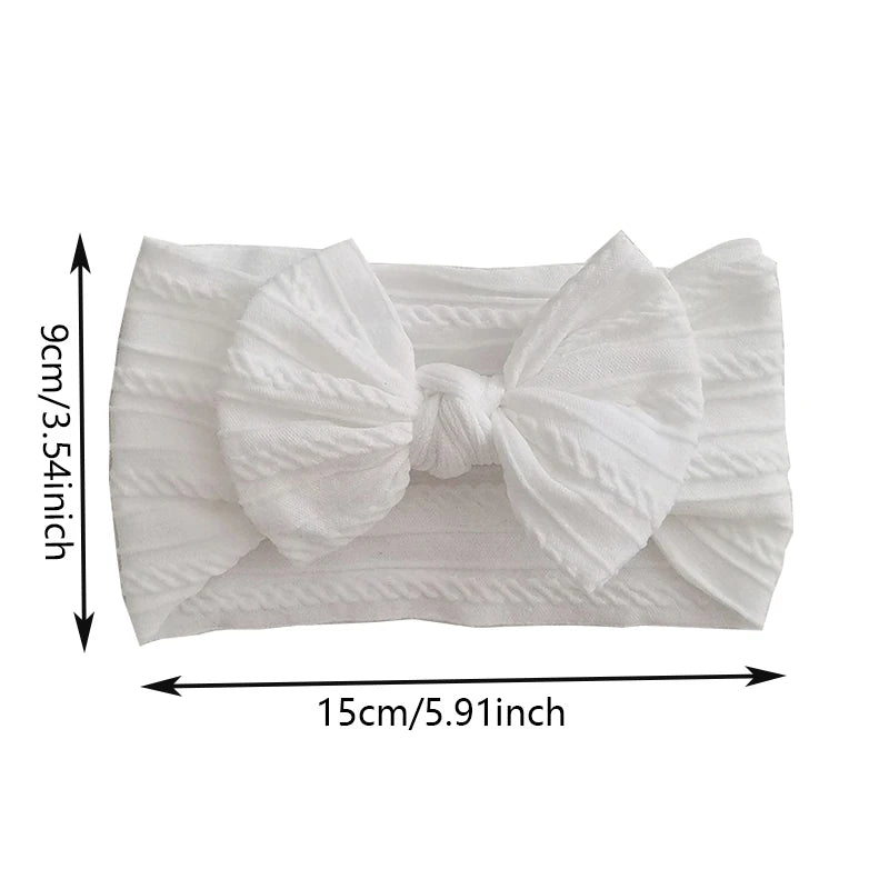 1/3Pcs Solid Color Baby Headband Bow Children Hair Band Elastic Nylon