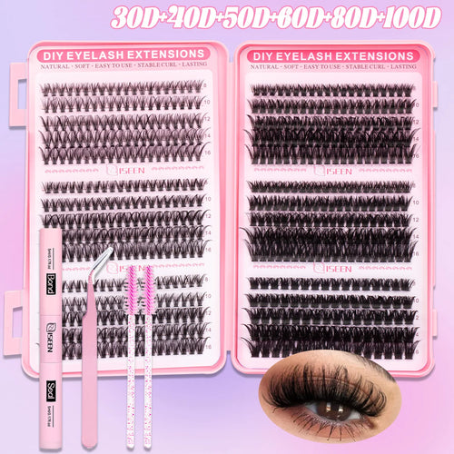 Lash Clusters Kit DIY Lash Extension Kit Large Capacity D Curl with