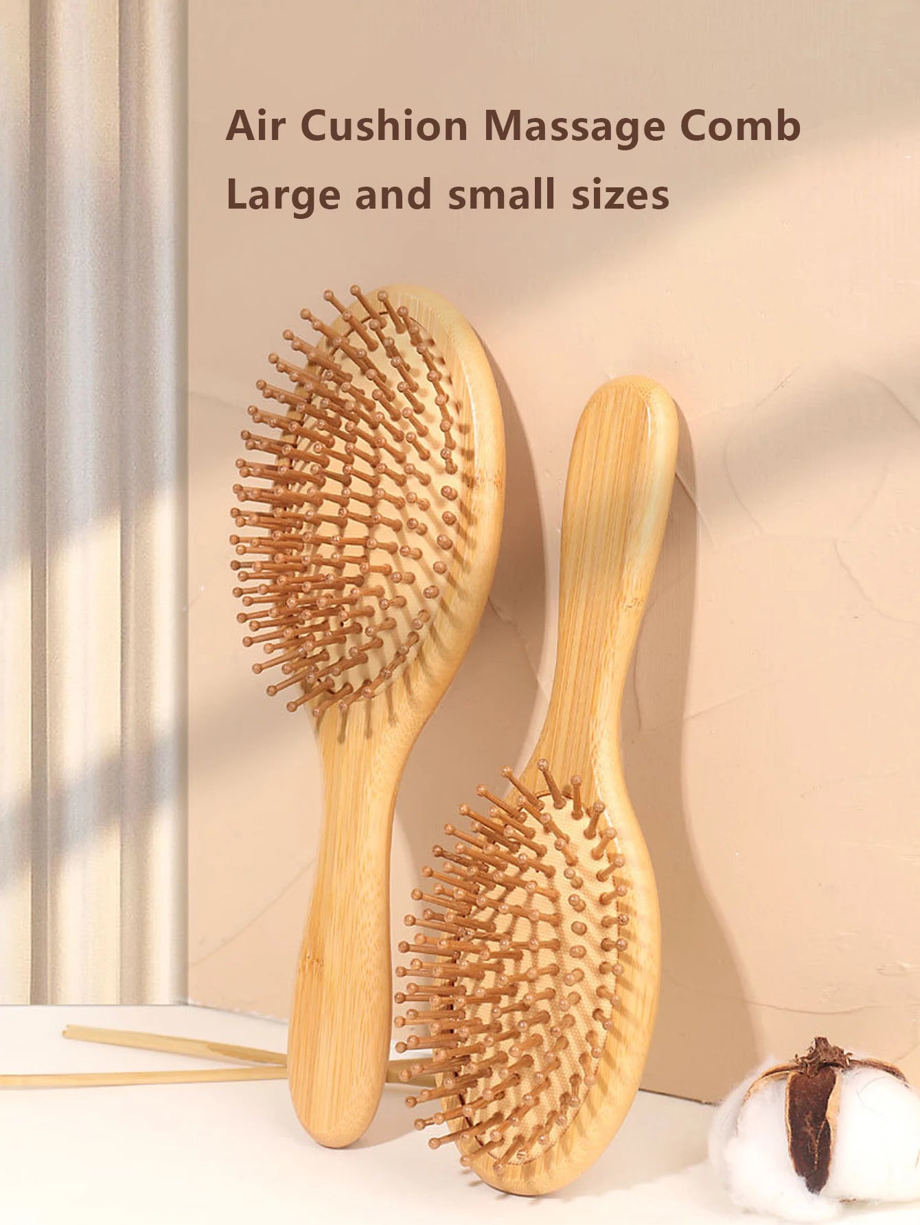1pc natural wooden hair comb hair loss scalp massage hair brush hair