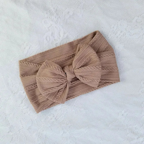 1/3Pcs Solid Color Baby Headband Bow Children Hair Band Elastic Nylon