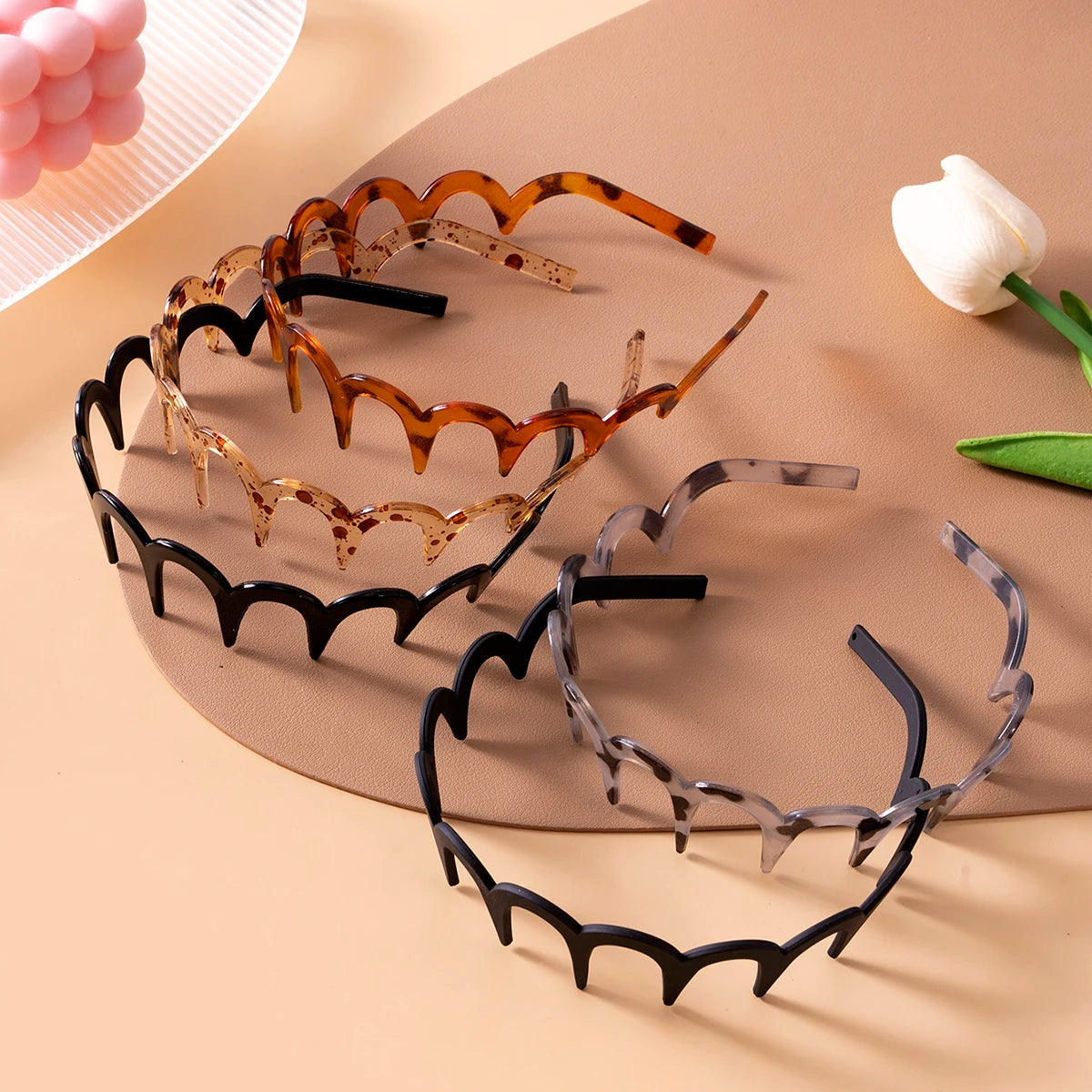 Korean Women Hair Comb Non-Slip Headband Plastic U Shape Hair Hoops