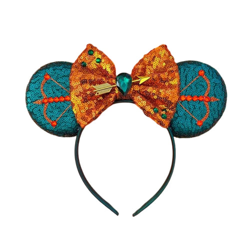 2023 New Style Mickey Minnie Ear Headband Sequin Bows Girl Adult Kids