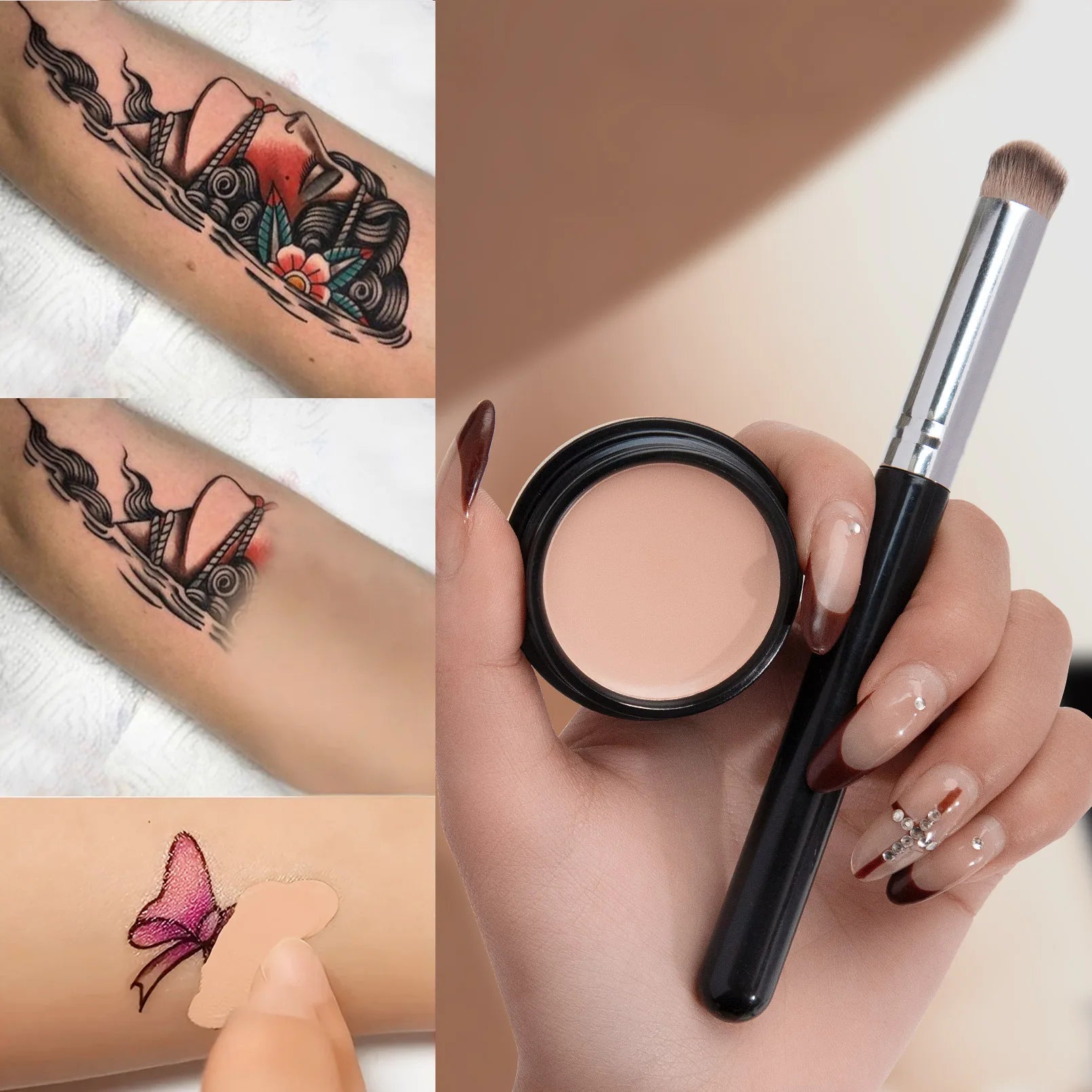 Anti-cernes et crème contour hydratants éclaircissants - Couvrance complète, longue tenue, correcteur pour un maquillage parfait