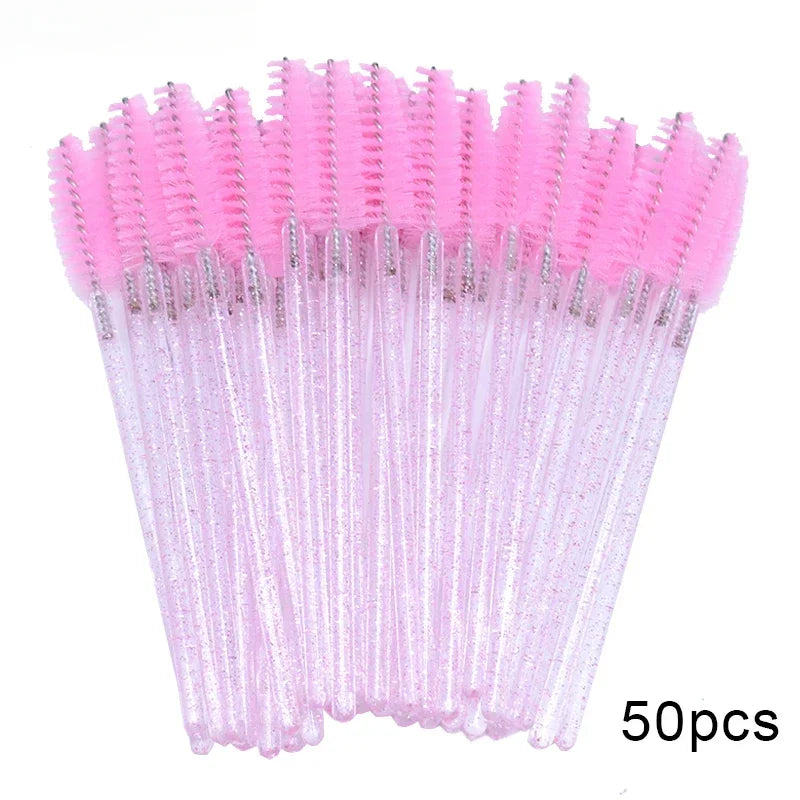 100pcs Disposable Eyelash Brushes Spoolies Micro Lash Mascara Wands
