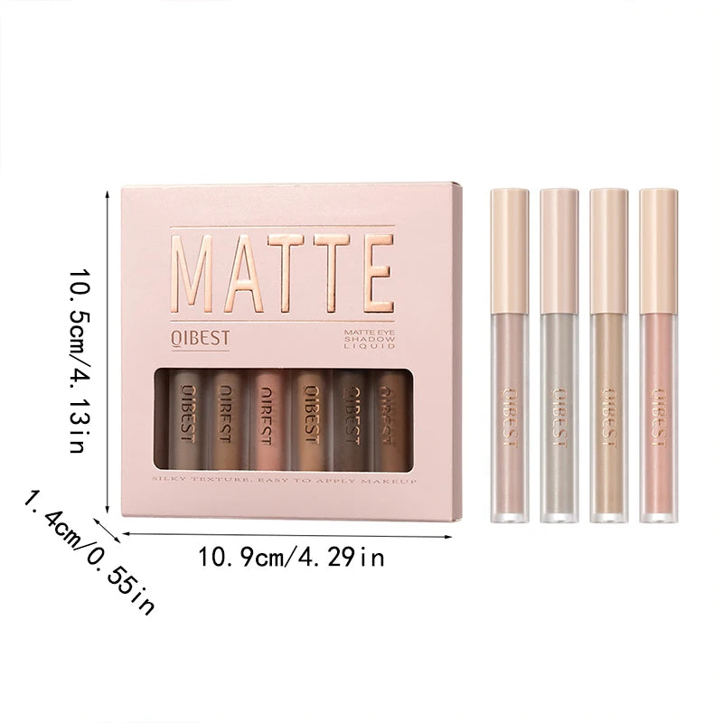 8 colors Waterproof Liquid Eyeshadow Set with Nude, Matte, Black,