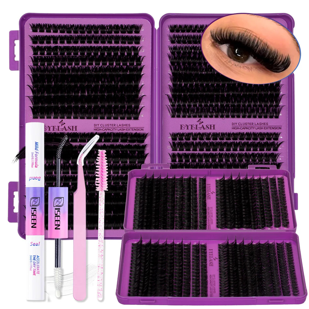 Lash Clusters Kit DIY Lash Extension Kit Large Capacity D Curl with