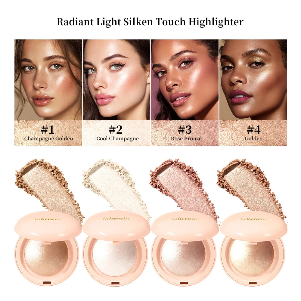 LongLasting Waterproof Face Highlighter Powder Instant Silky Skin Glow