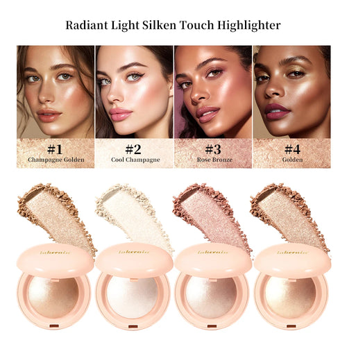 LongLasting Waterproof Face Highlighter Powder Instant Silky Skin Glow