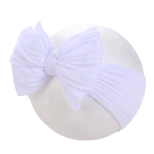 Solid Cable Bows Baby Headbands for Child Nylon Layers Kids Elastic