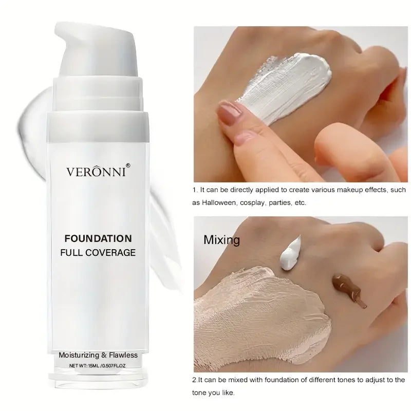 White Liquid Foundation, Full Coverage Heavy Duty Coverage, Creamy